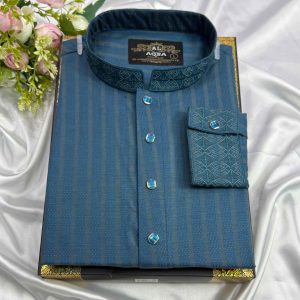 Stripe Cotton Petrol Blue